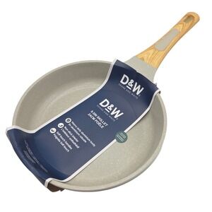 D&W Deane and White Cookware 9.5in Nonstick Frying Pan Skillet Beige Induction